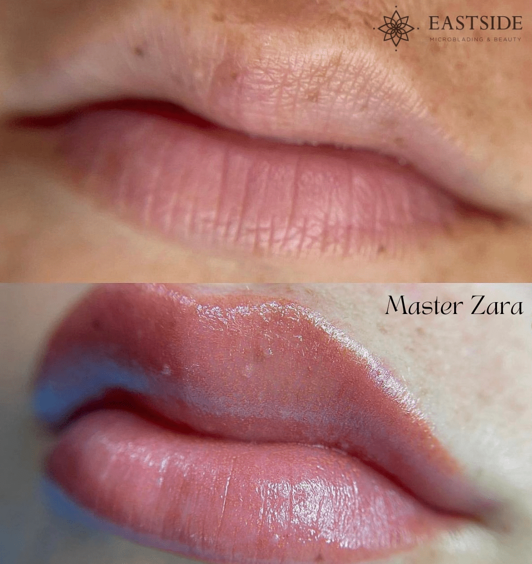 lip blushing before and after